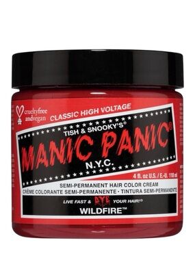 MANIC PANIC SEMI-PERMANENT COLOUR CREAM IN WILDFIRE 118ML - BRAND NEW